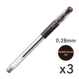 三菱鉛筆 Pens Mitsubishi Pencil Super Ultra Fine Point, Brown Black 0.28 mm um15128 X 22 [Set of 3]