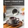 YHOJOY Espresso Cups Ceramic, Espresso Measuring Cups with Dual Measurement