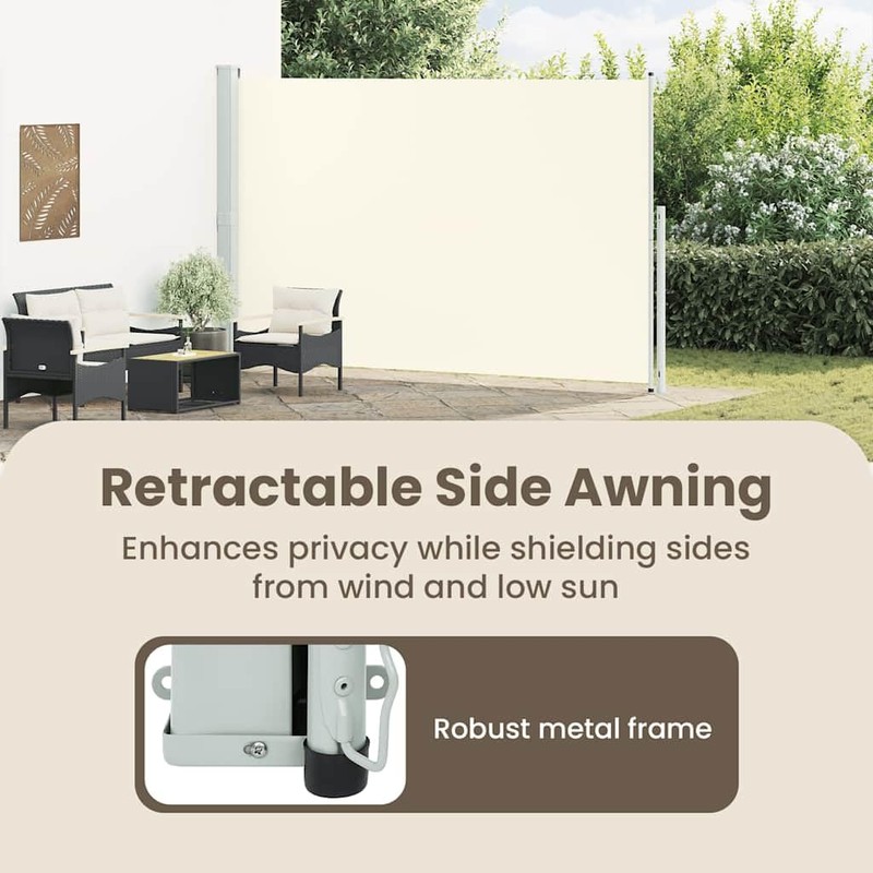 vidaXL Outdoor Privacy Solution - Patio Retractable Side Awning -