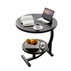 Serxis C-Shaped End Table,2 Tiers Round Side Table,Sofa Small Side
