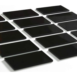 UNIQOOO Black Acrylic Rectangle Place Cards for Wedding, Perfect for Dinner Parties, Table Numbers, Guest Name, Food Signs and Special Event Decoration, 20 Count