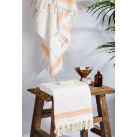 DEMMEX Luxury Waffle 'Cotton Bubbles' Turkish Bath Towel – 100% Oeko-TEX Certified Turkish Cotton - Ultra Soft & Quick-Dry Lightweight Bathroom Peshtemal Bath Sheet - 70x40 Inches