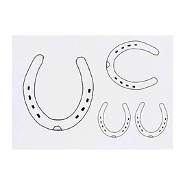 4 x 'Horseshoe' Temporary Tattoos - Water Resistant, Skin-Safe, Non-Toxic Transfers, Mixed Sizes (TO00041357)