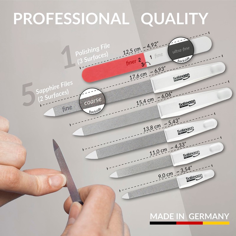 marQus Saphir Nail File Set – High-Quality Six Pack from