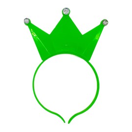 BF Souvenirs 1 x LED Headband Crown Flashing and Luminous, Princess, King, Party, Carnival, Birthday, Themed Party, Children's Birthday Party, Music Concert (Green)