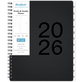 2026 Planner - Planner 2026, 2026 Planner Weekly and Monthly, Jan 2026 - Dec 2026, 9" x 11", Monthly Tabs, Twin-Wire Binding, Inner Pocket, Premium Paper, Holidays & Notes Section