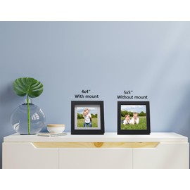 Black 5 X 5''(12.7 x 12.7cm) Square Photo Frame Set Of 3 with mount for 4x4'',Garllery 4x4'' (10.16 x 10.16cm) Picture Frame,5 x 5'' photo frames For Wallmounted & Desk Top