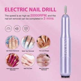 Saviland Almond Gel Nail Kit - Nail Drill Kit UV Lamp for Nails 500pcs Nail Tips and Glue Gel Kit Easy to Use Manicure Tools for Home Nail Design Nail Kit Complete DIY & Salon Gift for Women