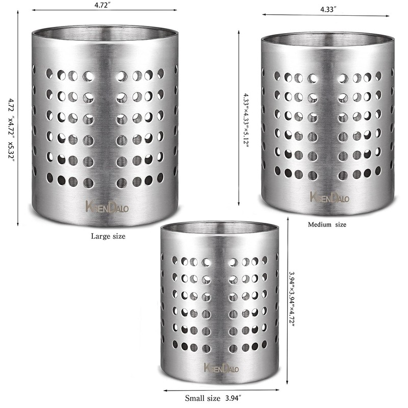 KSENDALO Metal Utensil Holder Set, Small SUS304 Steel Utensil Holder