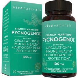 Pycnogenol 100mg from French Maritime Pine Bark Extract - Great for Healthy Circulation and Female Hormone Support, Plus Joint Support, Immune Function and Antioxidant Benefits; 60 Veggie Capsules.