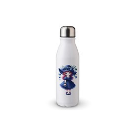 MAXIKIWI - Einwandige Wasserflasche mit Schraubverschluss, nicht isoliert, leichtes Aluminium, BPA-frei, auslaufsicher, Früchte kleine Prinzessin, 500 ml