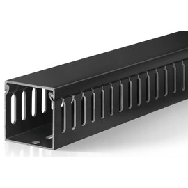 ZhiYo Cable Raceway 78in(2xL39in), Server Rack Cable Management Under Desk Cord Organizer, Electrical Safe PVC Cable Channel Open Slot Wire Raceway for Network/PC/TVs, Wire Duct W2 x H2in Black