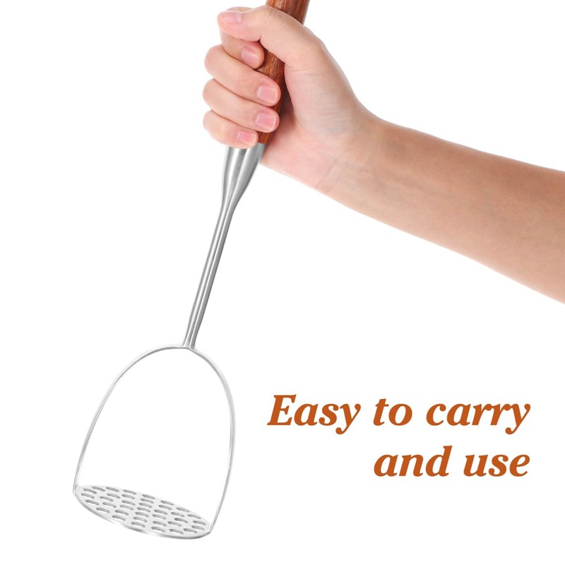 HEMOTON Manual Potato Masher Heavy Duty Stainless Steel Potato Crusher