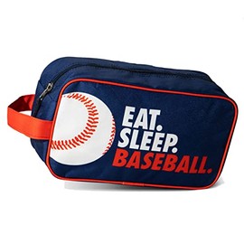 ChalkTalkSPORTS Baseball Accessory Bag | Travel Bag Dopp Kit | Eat Sleep Baseball