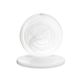Vikko Dinner Plates, Set of 4 White Alabaster Plates, 11" Plate with Marbelized, Swirl Design, Elegant Glass Plate, Dishwasher Safe