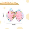 7th Birthday Hair Bows for Girls Sparkly Ice Cream Hair