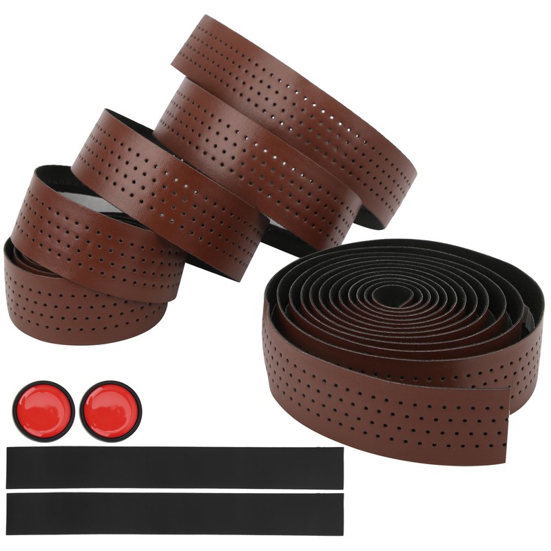 2Pcs Cycling PU Leather EVA Handlebar Belt Road Bike AntiSlip