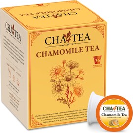 Cha4Tea 36-Count Pure Camomile Herbal Tea Pods Compatible with Keurig Brewers - Bedtime/Sleep-well/Nightly Calm/Relaxing Tea