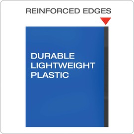 Oxford Two Pocket Folders, Plastic Folders with Reinforced Edges, Letter Size, Red, Blue, Green, Black, Purple, 5 Per Pack (89114)