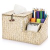 BTSKY Household Seagrass Facial Tissue Box With Two Side Storage