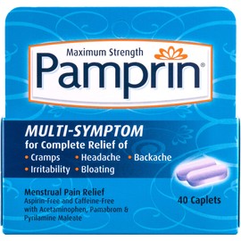 Pamprin Multi-Symptom Caplets 40 Caplets (Pack of 4)