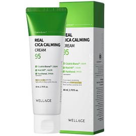 WELLAGE Cica Calming Cream - Korean Face Soothing Moisturizer, High Purity Madecassoside with Centella Asiatica Panthenol - Calms Sensitive Skin, Anti-Redness & Rosacea, Anti-Scaling & Blemish, 2.7oz