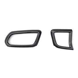 JUIVEEL Carbon Fiber Style Car Front Side Air Outlet Vent Frame Trim Compatible with Hyundai Veloster JS N Line 2019-2022 Automotive Accessories