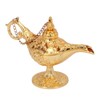 Gold Magic Genie Lamp Embossed Flowers Hollow Zinc Alloy Vintage