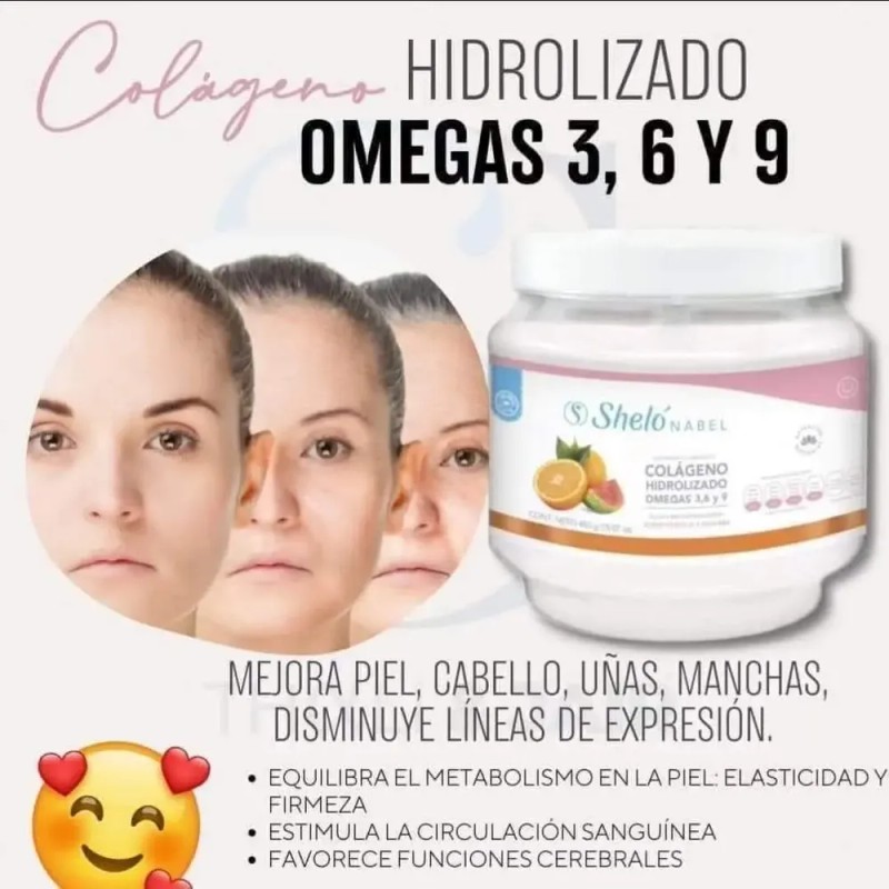 2 Colágeno Hidrolizado Omegas 3 6 9 ,mejora Piel Shelo