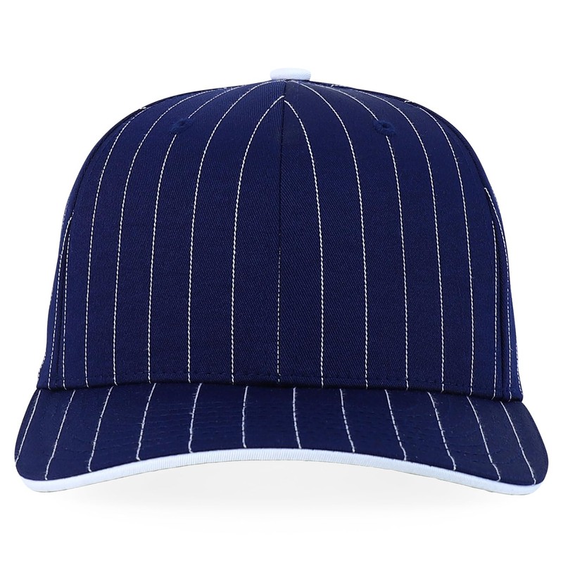 Trendy Apparel Shop 6 Panel Structured Pinstripe Snapback Baseball Cap