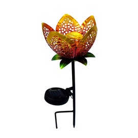 Metal Flower Garden Lights Hollow Design Solar Powered Garden Lights for Outdoor Courtyards Gardens Roads Residential Walls Rooftops Villas