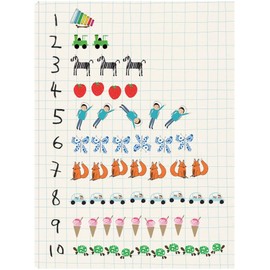 Fine Art Canvas Nifty Numbers Count Canvas Wall Decor by Artist Lisa Stickley for Living Room, Bedroom, Bathroom, Kitchen, Office, Bar, Dining & Guest Room - Ready to Hang - 35 in x 46 in