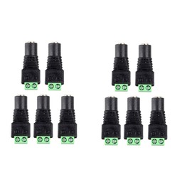 GOSONO Male Female DC Power Plug Connector 2.5 x 5.5/2.1x5.5 (Screw Fastening Type) Needn't Welding DC Plug Adapter,10pcs/Set (Female Plug Connector 2.5x5.5mm)