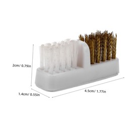 Baluue 10pcs Dual Head Nail Cleaning Brush for Electric Nail Drills Wire for Efficient Manicure Polishing Brush for Home and Salon Use