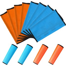 Jexine Set of 8 Mesh Fly Boots for Horse Loose Fitting Non Slip Breathable Horse Fly Leggings Protective Reduces Stress Leg Fatigue Wraps for Preventing Flies Mosquitoes Bite(Orange, Blue)