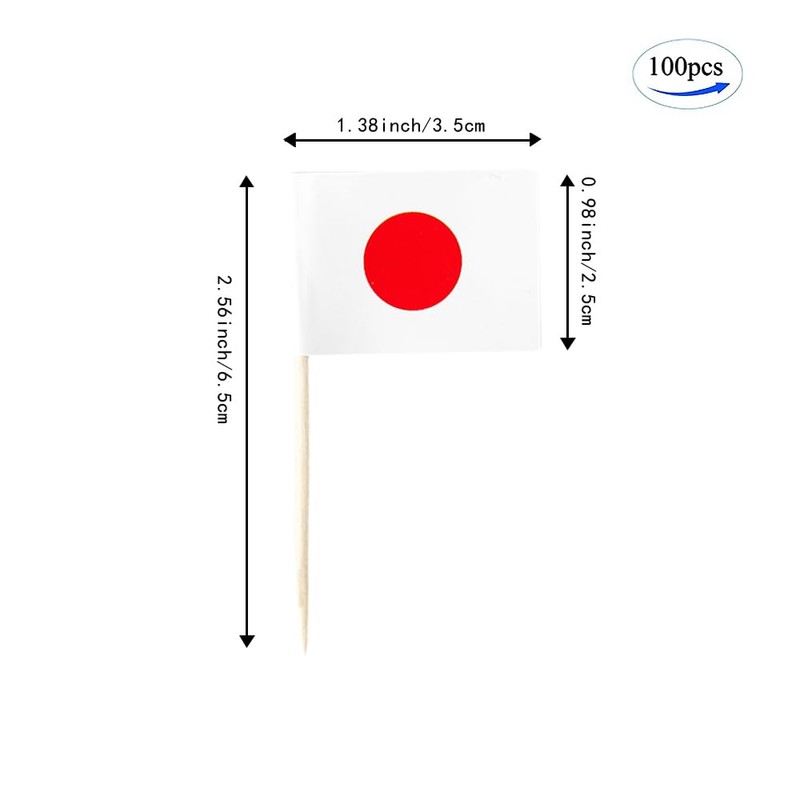 Japan Flag Japanese Flag, Small Mini Japan Toothpick Flags for