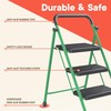 Green 3 Step Stool Foldable – Heavy-Duty Foldable Step Stool