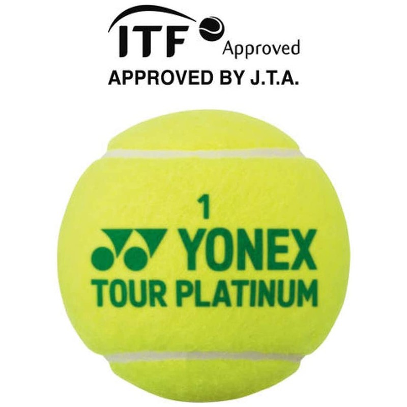 Yonex TB-TPL2 Tennis Balls, Tour Platinum, 2 Balls, 1 Can,
