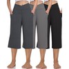 Kivdol 3 Pack Womens Wide Leg Yoga Capris Crossover High