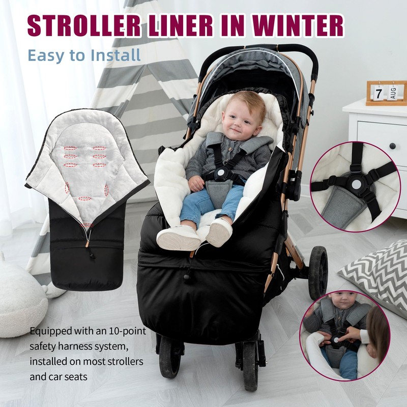 LAT Baby Warm Bunting Bag Universal,Extended and Removable,Stroller Sleeping Bag