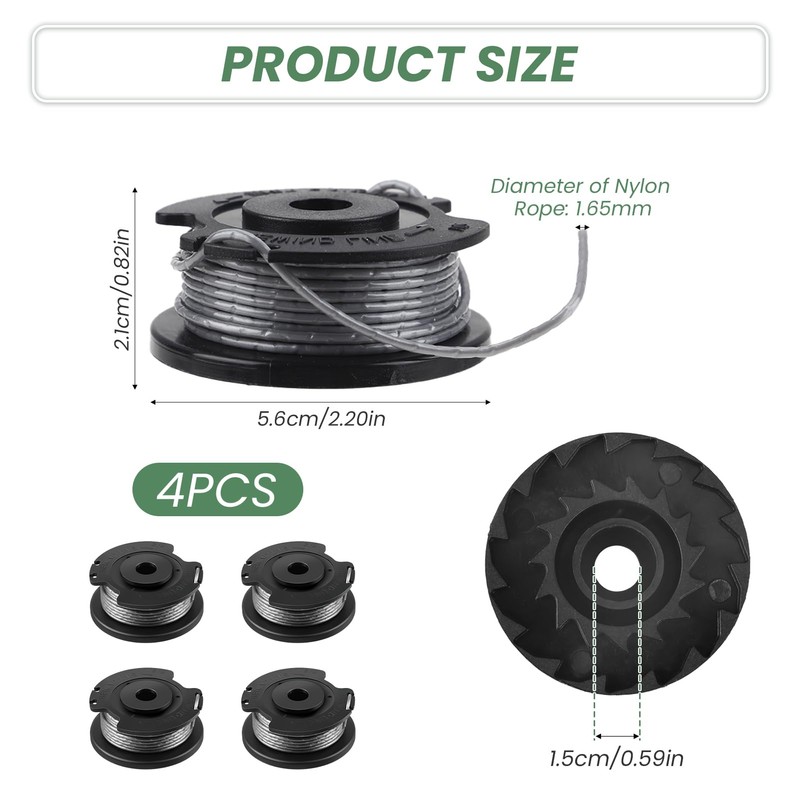 Inajoke 4 Pcs Strimmer Spool Replacement Premium Nylon Replacement Spool