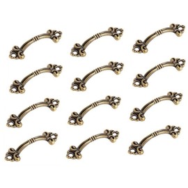 bnafes 12Pcs Small Brass Decorative Jewelry Box Chest Drawer Cabinet Knob Pull Handle