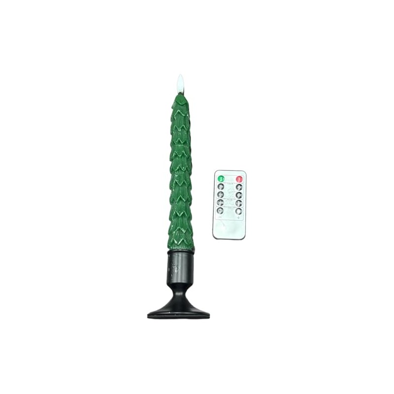 Christmas Tree Candles with Remote, Real Wax Taper Flameless Candle