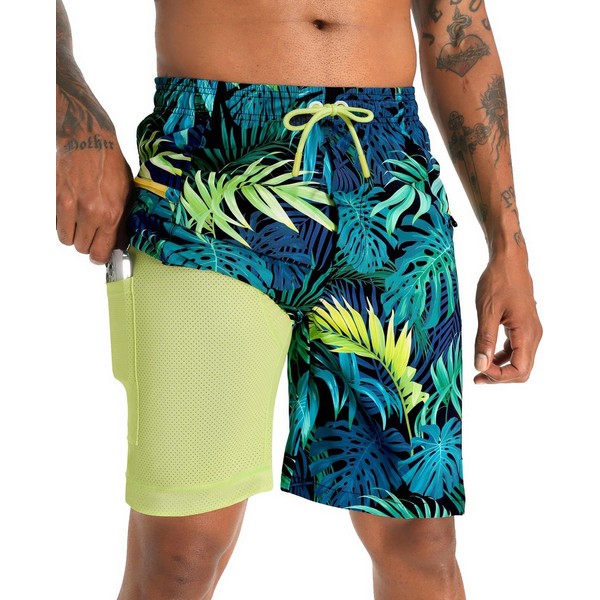 APTRO 2 in 1 Men's Swim Trunks 9" with Zipper