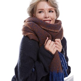 MissShorthair Oversized Chunky Winter Scarf for Women Big Blanket Scarves Colorful Thick Fluffy Shawl,Brown