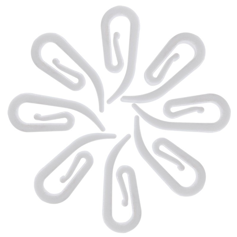 Anpro Pack of 120 Plastic Curtain Hooks White 2.8 x