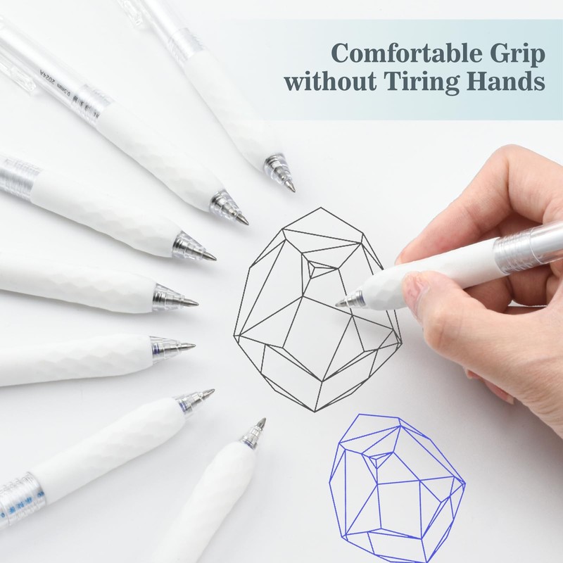 BAYTORY 8Pcs Fine Point Erasable Gel Pens, 0.5mm Retractable Black