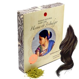 Henna & 3 x Indigo Dark Brown Natural Hair Colour Powder 200 g