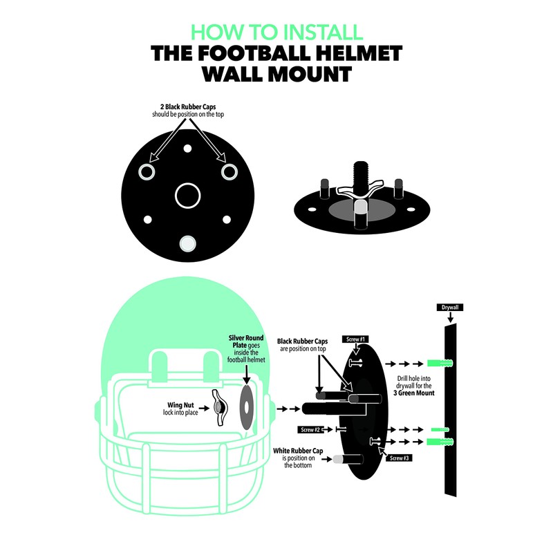Hidden Floating Football Helmet Wall Mount Display Floating Hovering (Mini
