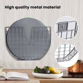 YeeBeny Round placemat Holder, Placemat Holder, Placemat Pocket Wall File | Steel | Kitchen Organizer for Napkin Pad Storage, Drainable-15.74x1.96x11.81inches